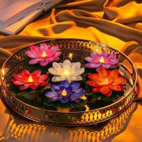 ราคา Diwali ลอยน้ําโคมไฟดอกบัว Deepavali ลอยเหนี่ยวนํากันน้ําประดิษฐ์โคมไฟดอกบัวไฟกลางคืน LED เทียนอิเล็กทรอนิกส์ Wishing โคมไฟ (27356315465)