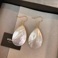 ราคา Spot Goods#25New French-style South Sea deep-sea mother-of-pearl drop earrings, minimalist design, imitation natural white disc shell, popular model0401hw (41279847487)