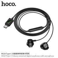 ราคา หูฟังสายพอร์ต Type-C HOCO M118 มีไมค์ในตัว คุณภาพเสียงดี สายยาว 1.2m มีเอฟเฟกต์ไฟบริเวณหัวต่อ แข็งแรงทนทาน (53455661778)
