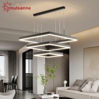 ราคา โคมไฟระย้า Led ทรงสี่เหลี่ยมผืนผ้า สีดํา สไตล์โมเดิร์น สําหรับแขวนเพดาน ห้องครัว ห้องนั่งเล่น (21738706750)