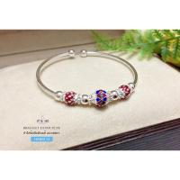 ราคา กำไลข้อมือเงินแท้ ลงยาลายไทย (กำไลสามารถขยายได้) : (รหัส HAN0113) (1587962299)