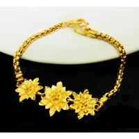 ราคา สร้อยข้อมือ ทองคำชุบ ลวดลายดอกไม้ ขนาด 2 บาท (1537082256)