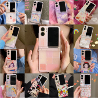 ราคา เคสป้องกันโทรศัพท์มือถือ PC กันกระแทก ลายการ์ตูนหิมะ ประดับกลิตเตอร์ สีขาว พับได้ สําหรับ OPPO Find N2 Flip 5G (22068460919)