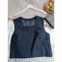 ราคา เสื้อแขนกุดสีกรม วินเทจ คอเหลี่ยม (23564581745)