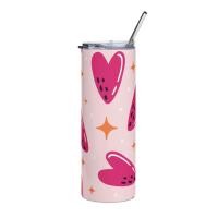 ราคา แก้วน้ําสแตนเลส KP ลาย Watermelon Hearts สีชมพู 20oz (50007233235)