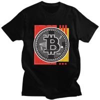 ราคา ความร้อน เสื้อยืดคอกลม แขนสั้น ผ้าฝ้ายแท้ พิมพ์ลายกราฟฟิค Bitcoin สไตล์เรโทร สําหรับผู้ชายS-5XL (23144853346)