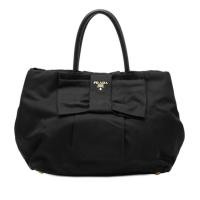 ราคา Prada Handbag Nylon Ribbon Leather Used (55558455895)