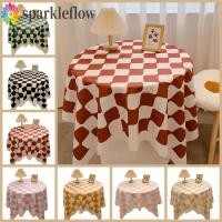 ราคา Sparkleflow ผ้าปูโต๊ะ Checkerboard, ผ้าปูโต๊ะลายสก๊อตผ้าฝ้ายสไตล์เกาหลี, ชุด Prop สีสันสดใสกันฝุ่นนุ่มผ้าคลุมโต๊ะตกแต่งบ้าน (28180860793)