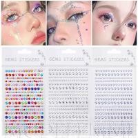 ราคา สติ๊กเกอร์ตกแต่งใบหน้าเพชรเงา 3 มิติ ​-แต่งหน้าใบหน้าเครื่องประดับชั่วคราวสัก ​- อัญมณีคริสตัลสีสันสดใสแบบมีกาวในตัว ​- สําหรับร่างกาย ใบหน้า คิ้ว (52957733720)