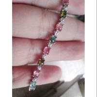 ราคา สร้อยข้อมือพลอยแท้หลากสีเงินแท้ (1654824263)