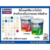 ราคา สีทาบ้าน สีน้ำอะคริลิค นาโนโปร ชนิดด้าน สีทาภายใน-ภายนอก เบเยอร์ Beger Nano Pro ขนาดถัง 18.925 ลิตร (29285593020)