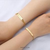ราคา สร้อยข้อมือคู่รักชายหญิง เป็นสแตนเลสแท้แข็งแรงสวยงาม พร้อมสลักชื่อฟรี (ได้สร้อยข้อมือ 2 เส้น) (BHSL03-11G) (18213505122)