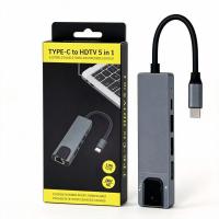 ราคา Hub 5-in-1 พอร์ตอีเธอร์เน็ต 4K USB 3.0 Dock สําหรับ MacBook iPad Samsung S22 Dex Xiaomi 12 TV PS5 พร้อมอะแดปเตอร์ Type C ถึง HDMI (57500236988)