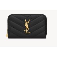 ราคา YSL ของเเท้ กระเป๋าใส่เหรียญและการ์ด หนังเเกะ สีดำ (28113355940)