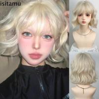 ราคา วิกผมสังเคราะห์สไตล์lolita สำหรับผู้หญิง ผมหยิกสั้น สีขาวทอง วิกผมเต็มหัวดูเป็นธรรมชาติ สำหรับคอสเพลย์ (50706360313)