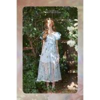 ราคา เดรสซีฟอง เดรสยาวสีฟ้า งานป้าย size s (19163596480)
