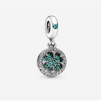 ราคา (ของแท้100%)Pandora silver dangle ติ้งโคลเวอร์เขียว (12308514873)