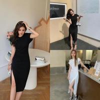 ราคา Maxi Dress ผ้าฝ้ายทรงสูงผ่าข้างแบบสวยๆ ชุดกระโปรงแขนสั้นสำหรับผู้หญิง สวมใส่สบายในราคาย่อมเยา พร้อมส่งทันที (28520044745)