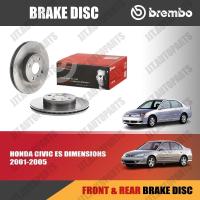 ราคา Brembo จานเบรค HONDA CIVIC ES DIMENSION 2001-2005, ฮอนด้า ซีวิค ES ตาหวาน ตาเหยี่ยว ปี 2001-2005 [คู่หน้า, คู่หลัง] (8498546677)