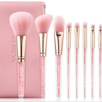 ราคา Zoreya 8 ชิ้น ชุดแปรงแต่งหน้าคริสตัลสีชมพูพร้อมหนัง แปรงแต่งหน้าแปรงกระเป๋า (53850845259)