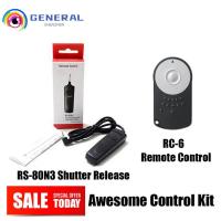 ราคา รีโมทคอนโทรล RS-80N3 ชัตเตอร์ + RC-6 Selfie อินฟราเรดไร้สายสําหรับ Canon EOS 5D Mark II III 5D2 5D3 5DII 7D 7D2 5Ds R 6D (56258173265)