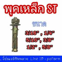 ราคา พุกเหล็ก ชุบรุ้ง หกเหลี่ยมมีเขี้ยว ปุ๊กเหล็ก พุ๊กเหล็ก สตัดโบลท์ มีขนาด 3/16" , 1/4" , 5/16" , 3/8" , 1/2"นิ้ว (16795534405)