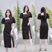 ราคา เดรสดำ ใส่ทำงาน เดรสออกงาน ทรงสุภาพ เรียบร้อย ไปงานศพ พร้อมส่ง (26051392960)