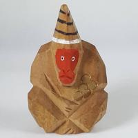 ราคา ลิงไม้แกะสลัก ตุ๊กตาไม้ญี่ปุ่น ตุ๊กตามงคล VINTAGE JAPANESE CARVED WOODEN MONKEY สินค้าญี่ปุ่นมือสอง (26866408688)