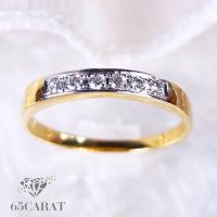 ราคา 65Carat - แหวนแถวเพชรแท้ เพชรเบลเยี่ยมคัทน้ำ100 น้ำหนัก 0.11 กะรัต ตัวเรือนทองคำแท้9k[37.5%] (29217036085)