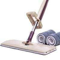ราคา Mop ไม้ถูพื้นแบบรีดน้ำและดันฝุ่นผงในตัว แถมผ้าถูพื้น 2 ผืน (992503672)