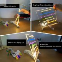 ราคา AWNGD กระดานวาดภาพ LED,พร้อมไฟ LED กระดานข้อความ, สีอะคริลิค Interactive Dry Erase Boards เด็ก (57358562241)