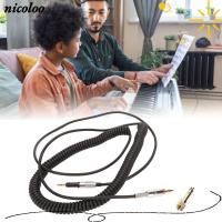 ราคา NICOLOO สายหูฟัง, 3.5 มม.ถึง 2.5 มม.พร้อม 6.35 Adaptor HiFi Coiled สาย, เสียงสเตอริโอยืดสําหรับ Sennheiser HD6 HD7 HD8 HD515 HD518 HD558 HD598 Home (49558714316)