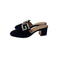 ราคา Gucci Pumps 36 BLK Velour 551438 Mule Shoe crystal bijou g Direct from Japan Secondhand (54754002070)