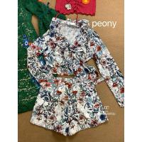 ราคา ชุดเซ็ทเสื้อกางเกงขาสั้นสีขาว ป้ายPeony Used (27685442130)