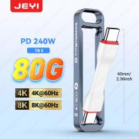 ราคา JEYI 80Gbps สายเคเบิล Type C แบบสั้น PD240W สําหรับ iPhone Samsung OnePlus Sony Fast Charging เข้ากันได้กับ Thunderbolt 5/4/3 (50157034474)