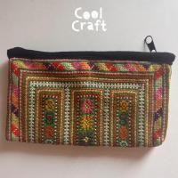 ราคา กระเป๋าใส่โทรศัพท์ ผ้าปักมือชาวเขา (สี Garlic Green) (47506279635)