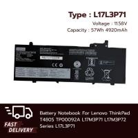 ราคา Lenovo แบตเตอรี่ โน๊ตบุ๊ค Battery Notebook Lenovo ThinkPad T480S TP00092A L17L3P71 L17M3P71 L17M3P72 ของแท้ (19217933329)