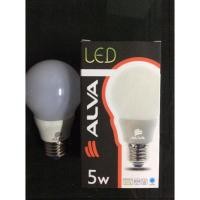 ราคา ALVA หลอด LED Bulb 5W แสงขาว แสงเหลือง ตกไม่แตก ประหยัดไฟ ได้คุณภาพ มีมาตราฐาน มอก. (17706088485)