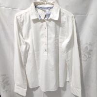 ราคา KATUN KEMEJA เสื้อเชิ้ตผู้หญิง Zara Trafaluc มีกระเป๋า ผ้าคอตตอนสีขาวล้วน (42155755723)