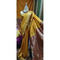 ราคา ผ้าส่าหรีอินเดีย ส่าหรีอินเดีย มือสองSAREE-51ส่าหรีสีเหลือง ส่าหรีแบบนุ่งเอง ความยาว 6 ม. ชุดอินเดีย ชุดส่าหรี (53955694105)