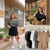 ราคา เสื้อยืดผูกโบว์ไหล่ไซส์ใหญ่ #เสื้อผ้าไซส์ใหญ่ (51807417386)