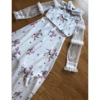 ราคา เดรสยาวพิมพ์ลายดอกไม้คอปกแต่งลูกไม้ Lalita size M งานป้ายบน (24536082180)