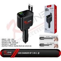 ราคา สายชาร์จ HP สําหรับ Car Charger 5 in 1 สายยืดหยุ่น Type C iPhone l (43525490576)