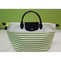 ราคา กระเป๋าถือหูสั้น Longchamp ลายทางสีเขียว-น้ำเงิน รุ่น limited (5734016540)