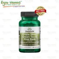 ราคา Swanson Grape Seed 125 mg, Green Tea 125 mg, Pine Bark 125 mg 60 Capsules (Exp.06/2025) (8218950573)