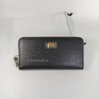 ราคา Guy Laroche กระเป๋าสตางค์ผู้หญิงใบยาว ซิปรอบ สีดำ หนังลาย อะไหล่ทอง หนังแท้ ของแท้100% (28101194128)