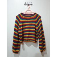 ราคา เสื้อครอปไหมพรมสีรุ้ง (7419507259)