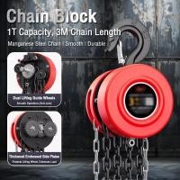 ราคา 1 Ton Industrial Heavy Duty Chain Block red Lifting 3 Meter Chain Hoist Rantai Besi Heavy Duty Lifting Hoist (40727341726)