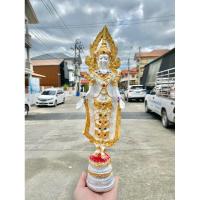 ราคา พระปางเปิดโลก สูง15นิ้ว เนื้อเรซิ่น สีขาวมุกประดับพลอย (25502016509)