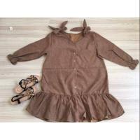 ราคา เดรสสีน้ำตาล ชายระบาย เพิ่มดีเทลด้วยโบว์ที่ไหล่ กระดุมหน้า จากร้าน modernbigsize ซื้อมา 290 บาท ขาย 230 บาท (2555833975)